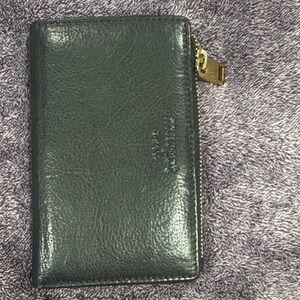 Margot Dark Leather Wallet with Gold Accent